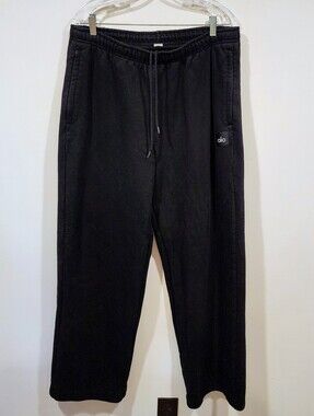 Men's Alo Yoga Black Straight Leg Sweatpants With Zippered Pockets